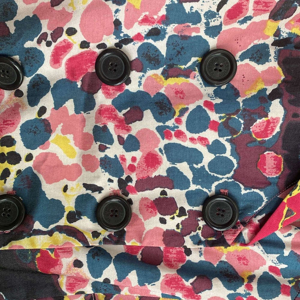 NWT Vertigo Paris New Colorful Double-Breasted Trench Coat SZ Medium - Picture 6 of 12